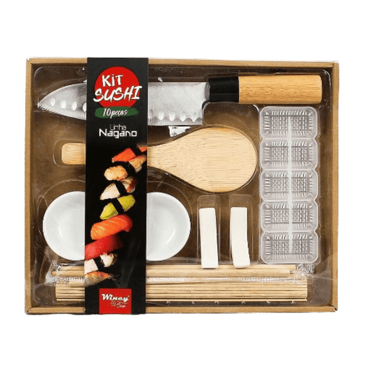 Kit Sushi Completo 10 Peças Bambu